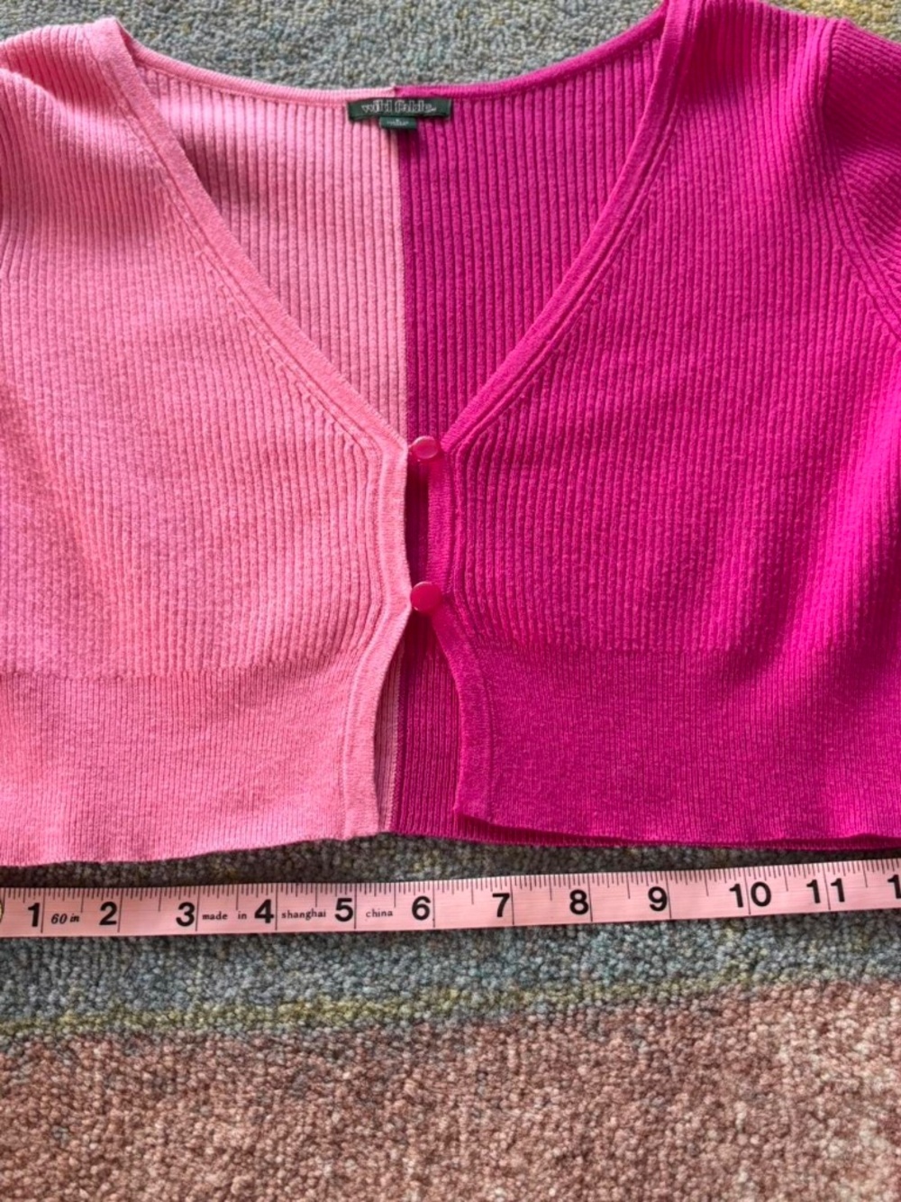 Wild Fable target hot pink light pink ribbed sweater or shrug, S - Picture 6 of 8